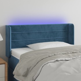 vidaXL LED Kopfteil Dunkelblau 83x16x78/88 cm Samt