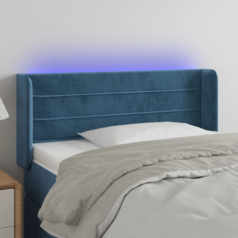 vidaXL LED Kopfteil Dunkelblau 83x16x78/88 cm Samt vidaXL LED Kopfteil Dunkelblau 83x16x78/88 cm Samt