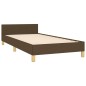 vidaXL Bettgestell mit Kopfteil Dunkelbraun 100x200 cm Stoff vidaXL Bettgestell mit Kopfteil Dunkelbraun 100x200 cm Stoff