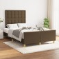 vidaXL Bettgestell mit Kopfteil Dunkelbraun 120x200 cm Stoff vidaXL Bettgestell mit Kopfteil Dunkelbraun 120x200 cm Stoff