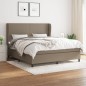 vidaXL Boxspringbett mit Matratze Taupe 160x200 cm Stoff vidaXL Boxspringbett mit Matratze Taupe 160x200 cm Stoff