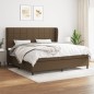 vidaXL Boxspringbett mit Matratze Dunkelbraun 200x200 cm Stoff vidaXL Boxspringbett mit Matratze Dunkelbraun 200x200 cm Stoff