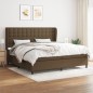 vidaXL Boxspringbett mit Matratze Dunkelbraun 200x200 cm Stoff vidaXL Boxspringbett mit Matratze Dunkelbraun 200x200 cm Stoff