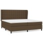vidaXL Boxspringbett mit Matratze Dunkelbraun 200x200 cm Stoff vidaXL Boxspringbett mit Matratze Dunkelbraun 200x200 cm Stoff