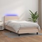 vidaXL Boxspringbett mit Matratze & LED Cappuccino-Braun 90x190cm vidaXL Boxspringbett mit Matratze & LED Cappuccino-Braun 90x190cm