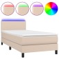 vidaXL Boxspringbett mit Matratze & LED Cappuccino-Braun 90x190cm vidaXL Boxspringbett mit Matratze & LED Cappuccino-Braun 90x190cm