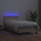 vidaXL Boxspringbett mit Matratze & LED Cappuccino-Braun 90x190cm vidaXL Boxspringbett mit Matratze & LED Cappuccino-Braun 90x190cm