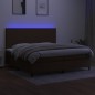 vidaXL Boxspringbett mit Matratze & LED Dunkelbraun 200x200 cm Stoff vidaXL Boxspringbett mit Matratze & LED Dunkelbraun 200x200 cm Stoff