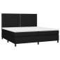 vidaXL Boxspringbett mit Matratze & LED Schwarz 200x200 cm Stoff vidaXL Boxspringbett mit Matratze & LED Schwarz 200x200 cm Stoff