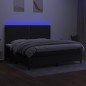 vidaXL Boxspringbett mit Matratze & LED Schwarz 200x200 cm Stoff vidaXL Boxspringbett mit Matratze & LED Schwarz 200x200 cm Stoff
