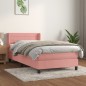 vidaXL Boxspringbett mit Matratze Rosa 100x200 cm Samt vidaXL Boxspringbett mit Matratze Rosa 100x200 cm Samt
