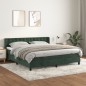 vidaXL Boxspringbett mit Matratze Dunkelgrün 180x200 cm Samt vidaXL Boxspringbett mit Matratze Dunkelgrün 180x200 cm Samt