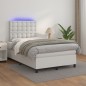 vidaXL Boxspringbett mit Matratze & LED Weiß 120x200 cm Kunstleder vidaXL Boxspringbett mit Matratze & LED Weiß 120x200 cm Kunstleder