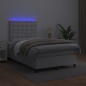 vidaXL Boxspringbett mit Matratze & LED Weiß 120x200 cm Kunstleder vidaXL Boxspringbett mit Matratze & LED Weiß 120x200 cm Kunstleder
