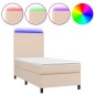 vidaXL Boxspringbett mit Matratze & LED Cappuccino-Braun 100x200cm vidaXL Boxspringbett mit Matratze & LED Cappuccino-Braun 100x200cm