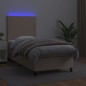 vidaXL Boxspringbett mit Matratze & LED Cappuccino-Braun 100x200cm vidaXL Boxspringbett mit Matratze & LED Cappuccino-Braun 100x200cm