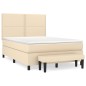 vidaXL Boxspringbett mit Matratze Creme 140x190 cm Stoff vidaXL Boxspringbett mit Matratze Creme 140x190 cm Stoff