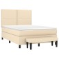 vidaXL Boxspringbett mit Matratze Creme 140x190 cm Stoff vidaXL Boxspringbett mit Matratze Creme 140x190 cm Stoff