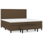 vidaXL Boxspringbett mit Matratze Dunkelbraun 200x200 cm Stoff vidaXL Boxspringbett mit Matratze Dunkelbraun 200x200 cm Stoff