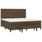 vidaXL Boxspringbett mit Matratze Dunkelbraun 200x200 cm Stoff vidaXL Boxspringbett mit Matratze Dunkelbraun 200x200 cm Stoff