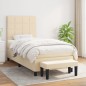vidaXL Boxspringbett mit Matratze Creme 80x200 cm Stoff vidaXL Boxspringbett mit Matratze Creme 80x200 cm Stoff