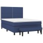 vidaXL Boxspringbett mit Matratze Blau 140x200 cm Stoff vidaXL Boxspringbett mit Matratze Blau 140x200 cm Stoff