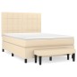 vidaXL Boxspringbett mit Matratze Creme 140x190 cm Stoff vidaXL Boxspringbett mit Matratze Creme 140x190 cm Stoff
