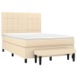 vidaXL Boxspringbett mit Matratze Creme 140x190 cm Stoff vidaXL Boxspringbett mit Matratze Creme 140x190 cm Stoff