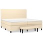 vidaXL Boxspringbett mit Matratze Creme 200x200 cm Stoff vidaXL Boxspringbett mit Matratze Creme 200x200 cm Stoff
