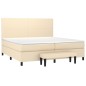 vidaXL Boxspringbett mit Matratze Creme 200x200 cm Stoff vidaXL Boxspringbett mit Matratze Creme 200x200 cm Stoff