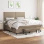 vidaXL Boxspringbett mit Matratze Taupe 180x200 cm Stoff vidaXL Boxspringbett mit Matratze Taupe 180x200 cm Stoff