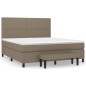 vidaXL Boxspringbett mit Matratze Taupe 180x200 cm Stoff vidaXL Boxspringbett mit Matratze Taupe 180x200 cm Stoff