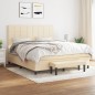 vidaXL Boxspringbett mit Matratze Creme 160x200 cm Stoff vidaXL Boxspringbett mit Matratze Creme 160x200 cm Stoff