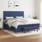 vidaXL Boxspringbett mit Matratze Blau 180x200 cm Stoff vidaXL Boxspringbett mit Matratze Blau 180x200 cm Stoff