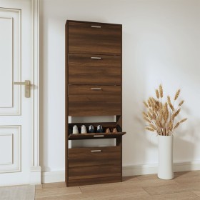 vidaXL Schuhschrank Braun Eichen-Optik 59x17x169 cm Holzwerkstoff