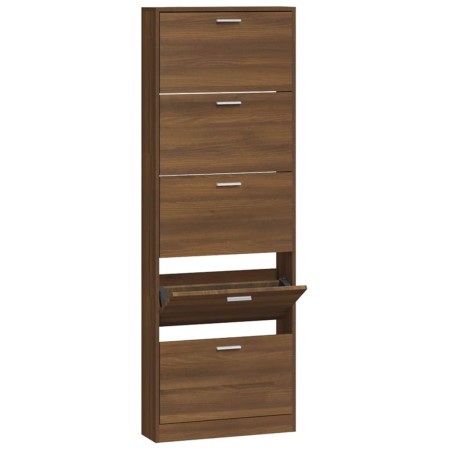 vidaXL Schuhschrank Braun Eichen-Optik 59x17x169 cm Holzwerkstoff