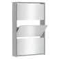 vidaXL Schuhschrank mit Spiegel 3 Fächer Grau Sonoma 63x17x102,5 cm vidaXL Schuhschrank mit Spiegel 3 Fächer Grau Sonoma 63x17x102,5 cm