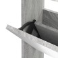 vidaXL Schuhschrank mit Spiegel 3 Fächer Grau Sonoma 63x17x102,5 cm vidaXL Schuhschrank mit Spiegel 3 Fächer Grau Sonoma 63x17x102,5 cm