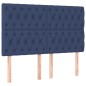 vidaXL Boxspringbett mit Matratze Blau 160x200 cm Stoff vidaXL Boxspringbett mit Matratze Blau 160x200 cm Stoff