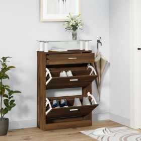 vidaXL Schuhschrank Braun Eichen-Optik 63x24x104 cm Holzwerkstoff