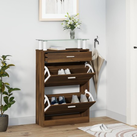 vidaXL Schuhschrank Braun Eichen-Optik 63x24x104 cm Holzwerkstoff