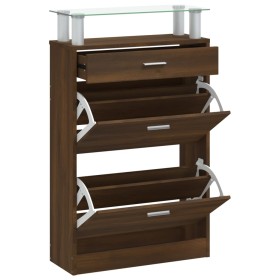 vidaXL Schuhschrank Braun Eichen-Optik 63x24x104 cm Holzwerkstoff
