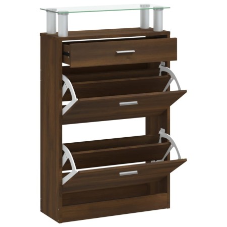 vidaXL Schuhschrank Braun Eichen-Optik 63x24x104 cm Holzwerkstoff