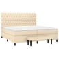 vidaXL Boxspringbett mit Matratze Creme 200x200 cm Stoff vidaXL Boxspringbett mit Matratze Creme 200x200 cm Stoff
