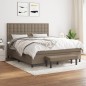 vidaXL Boxspringbett mit Matratze Taupe 180x200 cm Stoff vidaXL Boxspringbett mit Matratze Taupe 180x200 cm Stoff