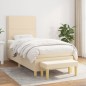 vidaXL Boxspringbett mit Matratze Creme 80x200 cm Stoff vidaXL Boxspringbett mit Matratze Creme 80x200 cm Stoff