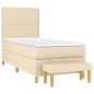 vidaXL Boxspringbett mit Matratze Creme 80x200 cm Stoff vidaXL Boxspringbett mit Matratze Creme 80x200 cm Stoff