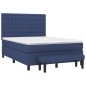 vidaXL Boxspringbett mit Matratze Blau 140x200 cm Stoff vidaXL Boxspringbett mit Matratze Blau 140x200 cm Stoff