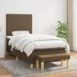 vidaXL Boxspringbett mit Matratze Dunkelbraun 90x200 cm Stoff vidaXL Boxspringbett mit Matratze Dunkelbraun 90x200 cm Stoff