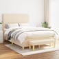 vidaXL Boxspringbett mit Matratze Creme 140x190 cm Stoff vidaXL Boxspringbett mit Matratze Creme 140x190 cm Stoff